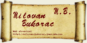 Milovan Bukorac vizit kartica